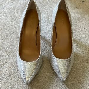 Sparkly j crew silver heels